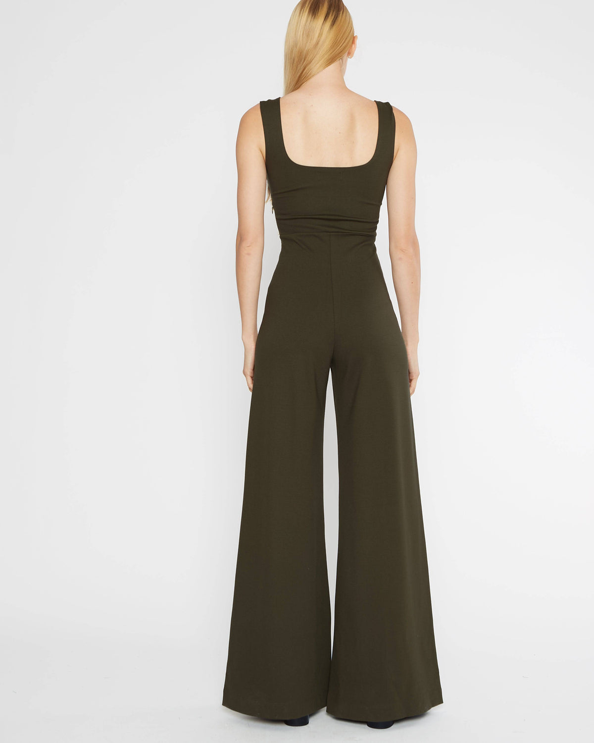 Olive Knit Tank Wide Leg Jumpsuit