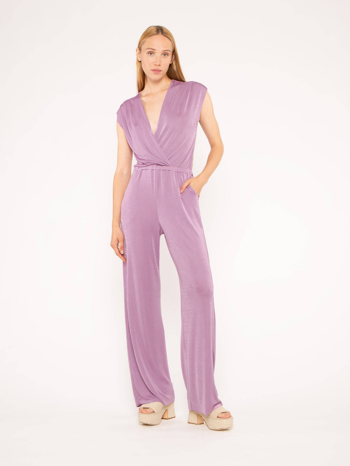 Lavender Slinky Jumpsuit