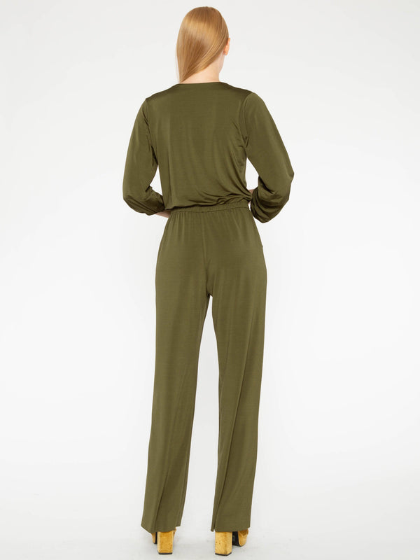Olive Jumpsuit - Long Sleeve