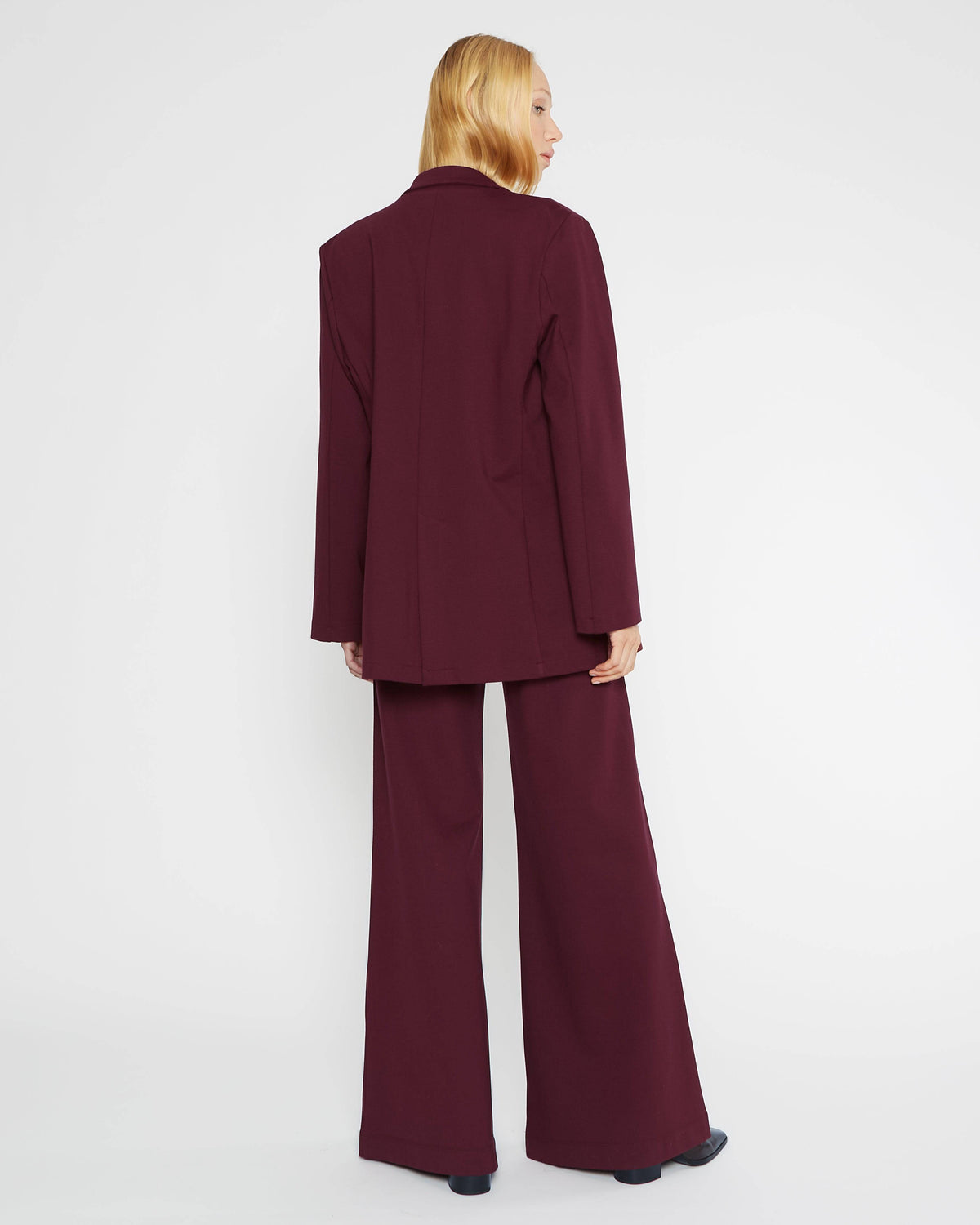 Elderberry Ponte Knit Oversized Blazer