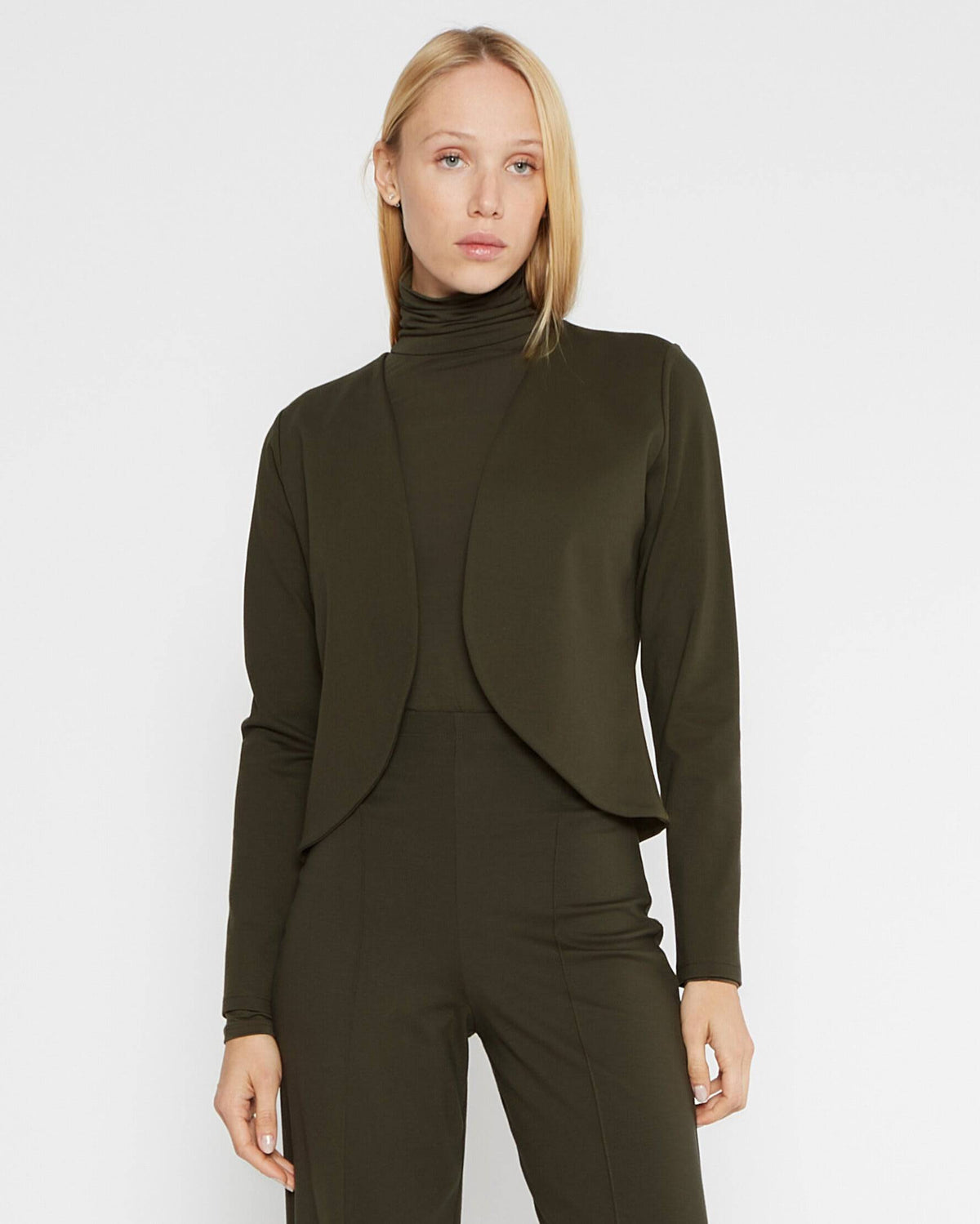 Olive Ponte Knit Bolero