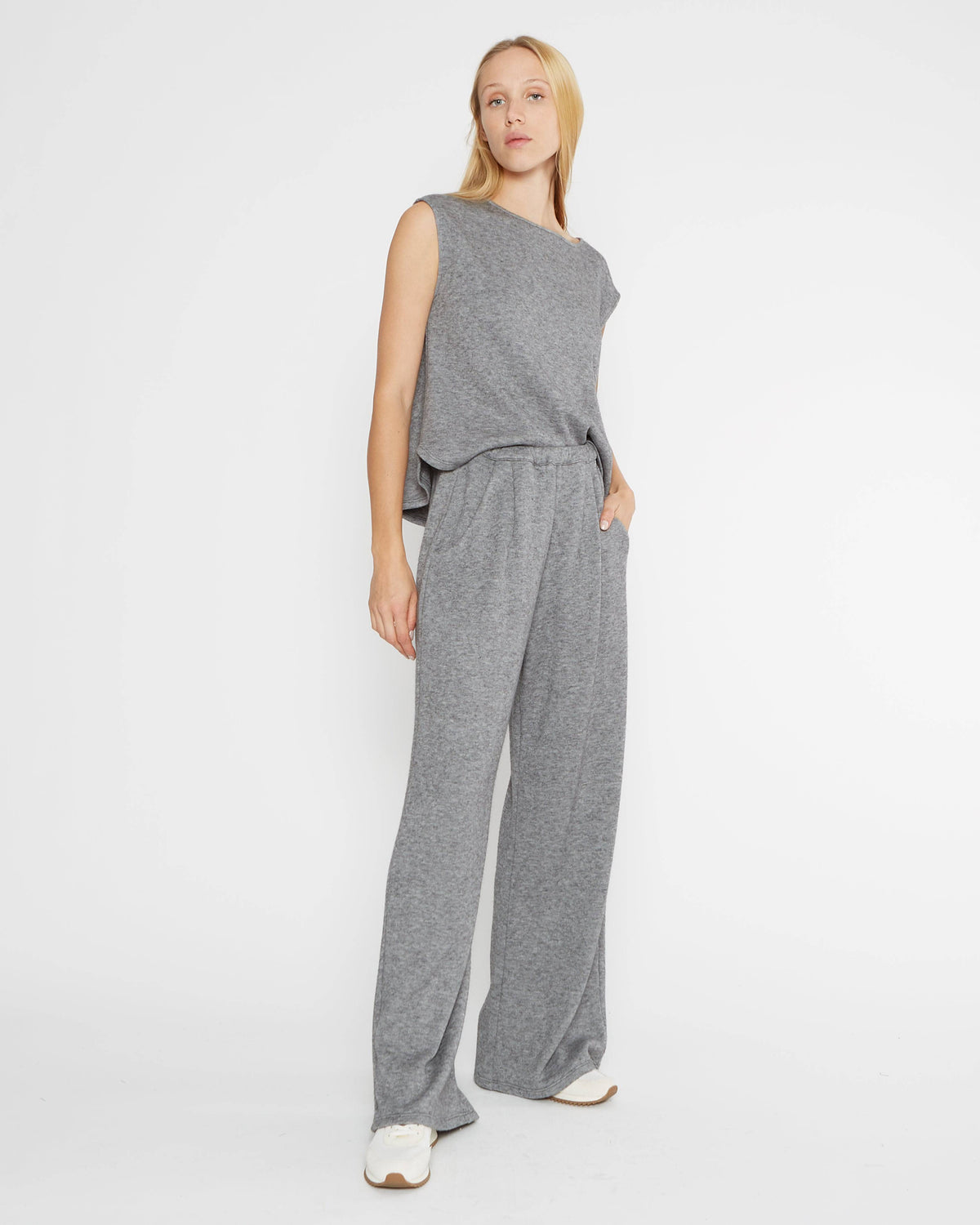 Heather Grey Sweater Knit Lounge Pant