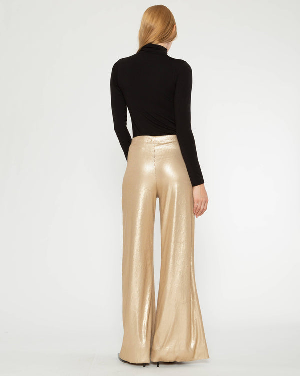 Matte Gold Sequin Wide Leg Pant