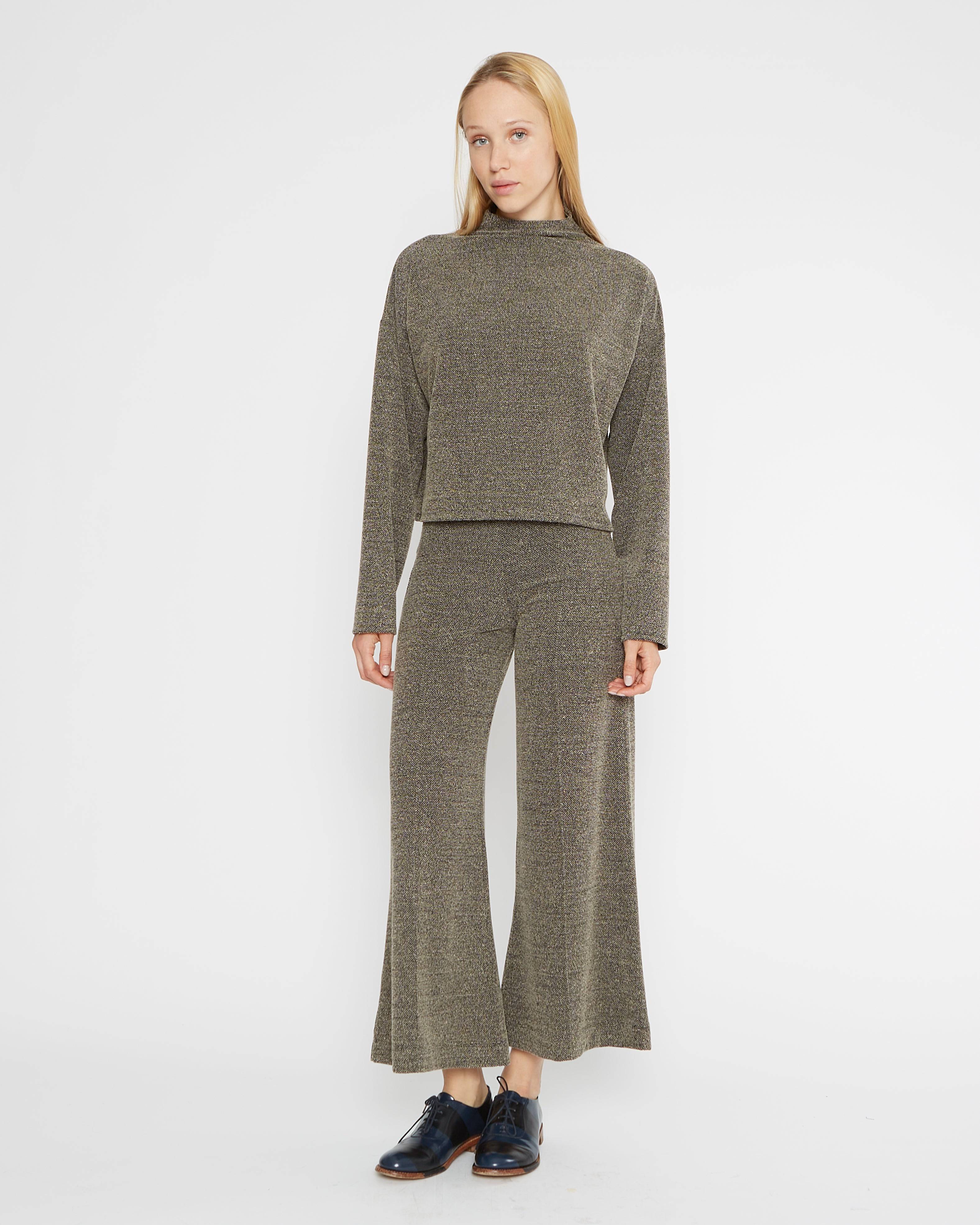 Pebble Boucle Cropped Wide Leg Pant | Ripley Rader