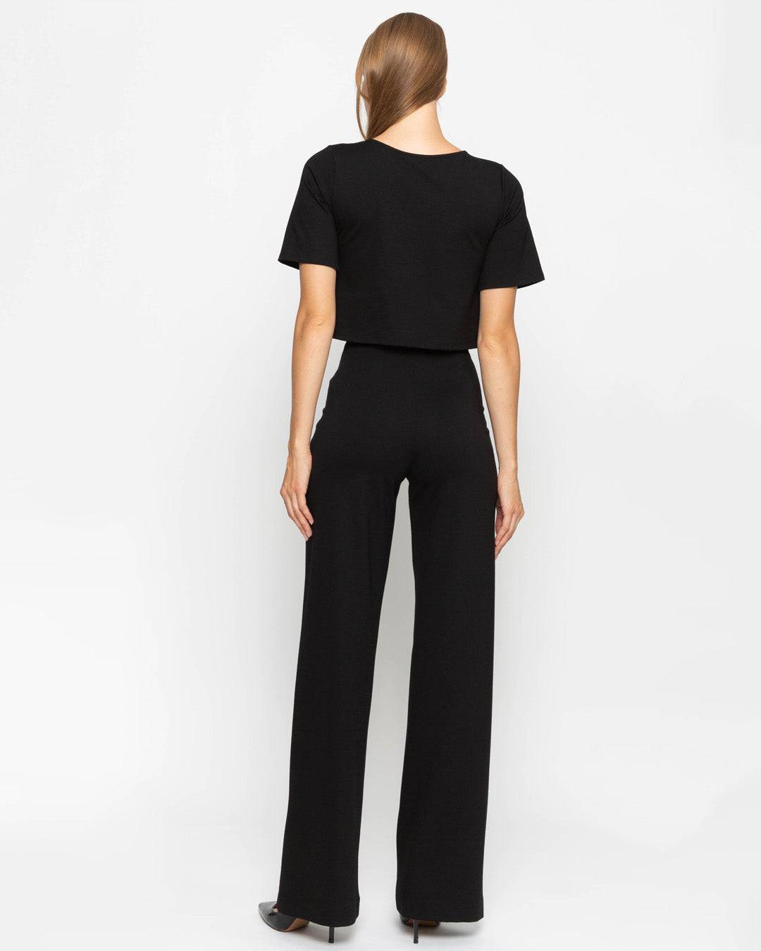 Black Ponte Knit Straight Leg Pant | Ripley Rader