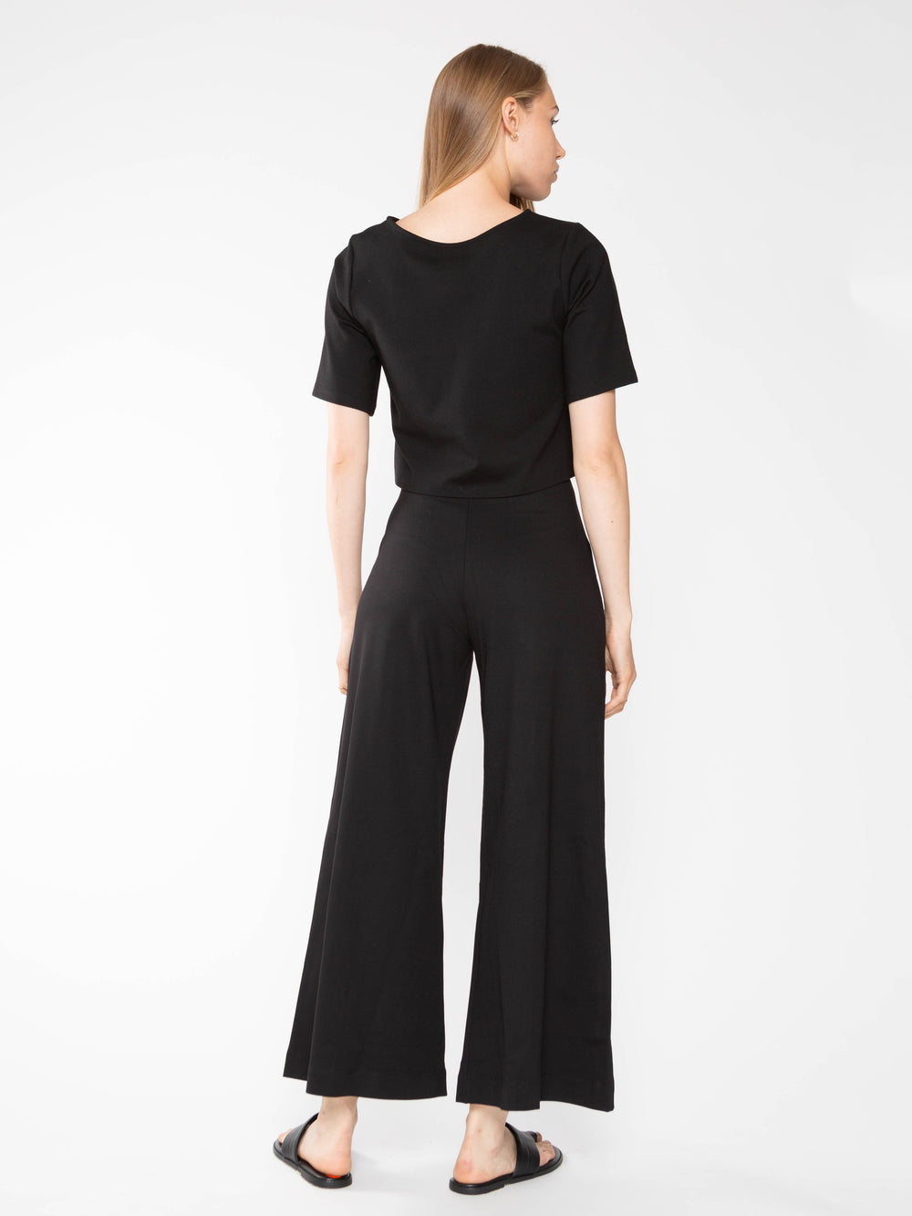 Ponte Knit Straight Leg Pant Cropped by Ripley Rader