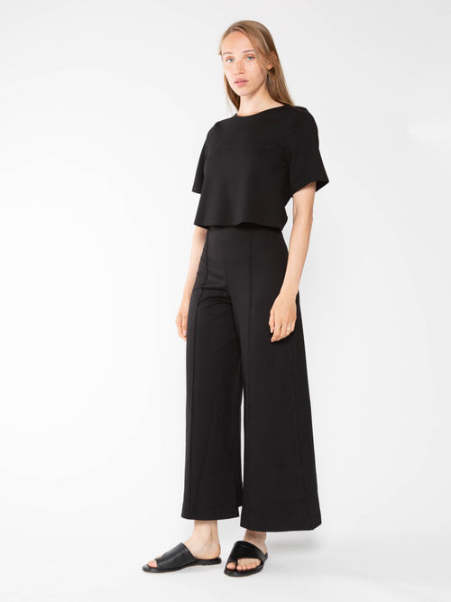 Ponte Knit Long Wide Leg Pant Black - Ripley Rader