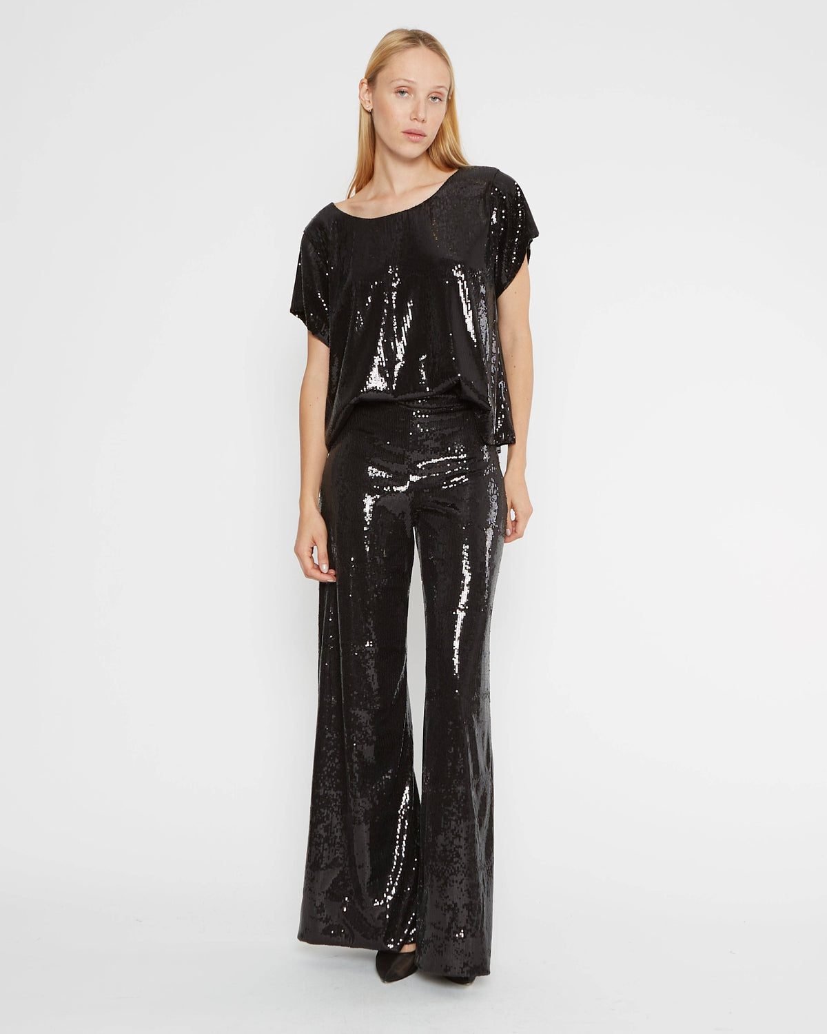 Black Sequin Every Day Top