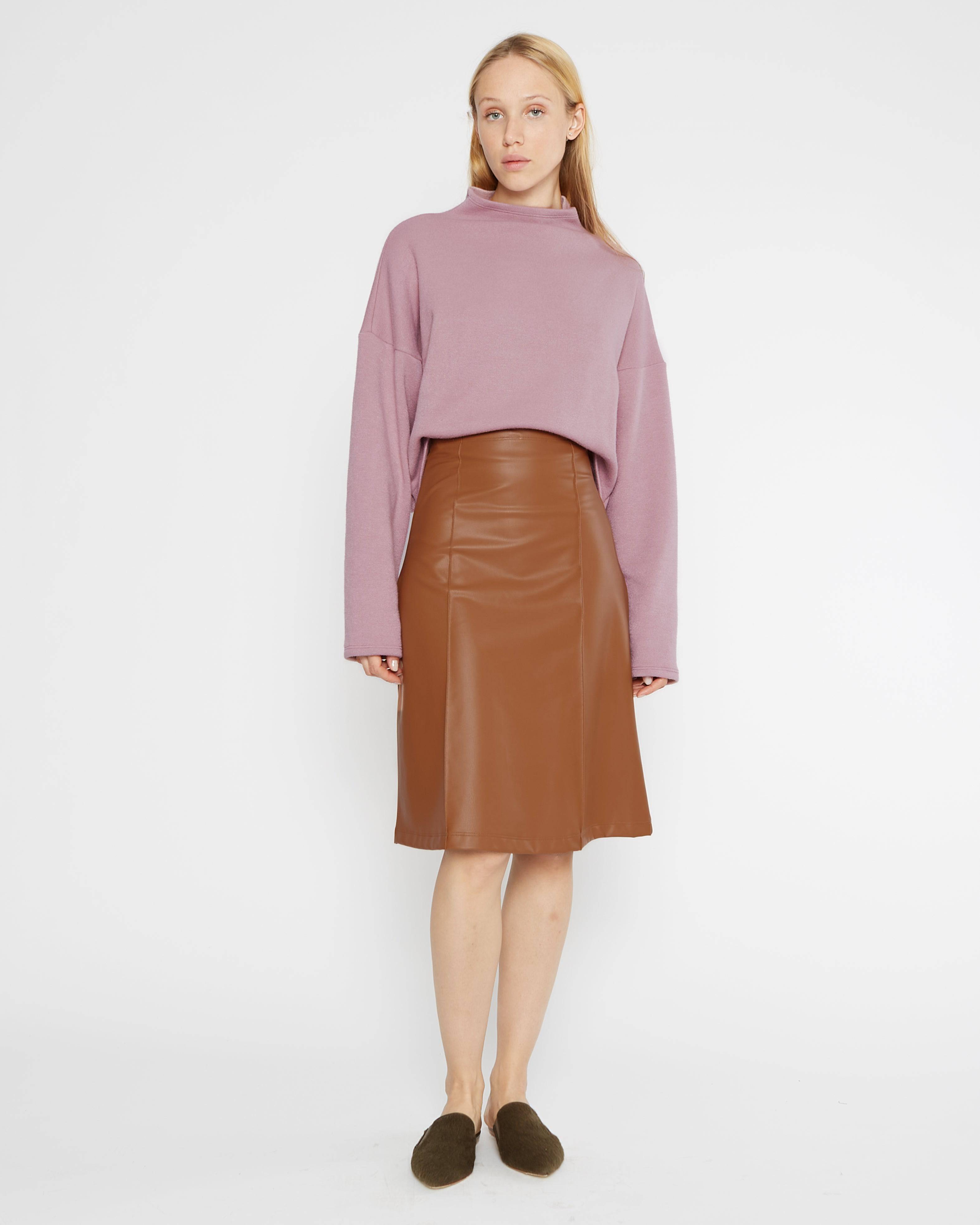 Leather midi aline skirt hotsell