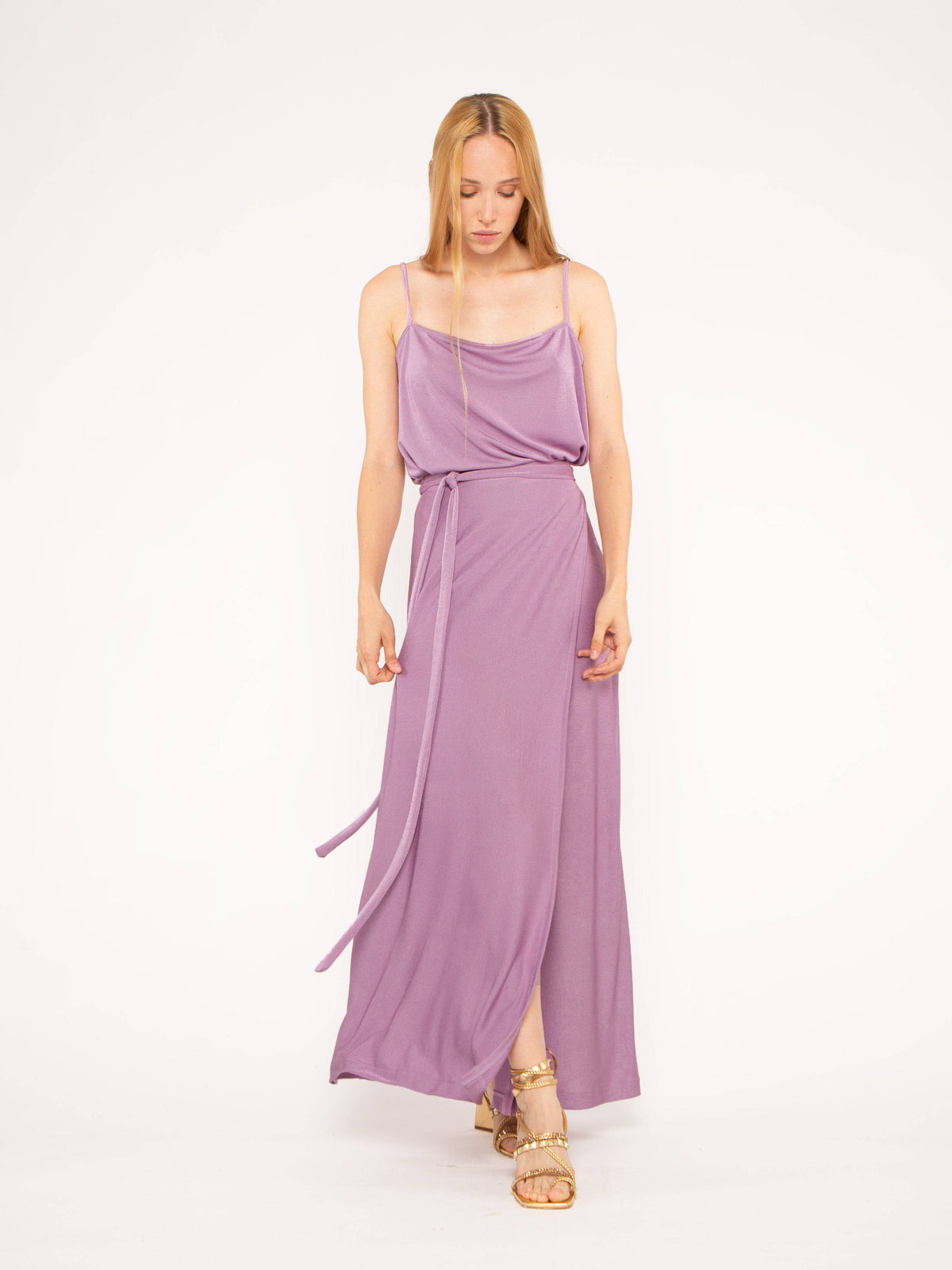 Lavender Slinky Wrap Skirt