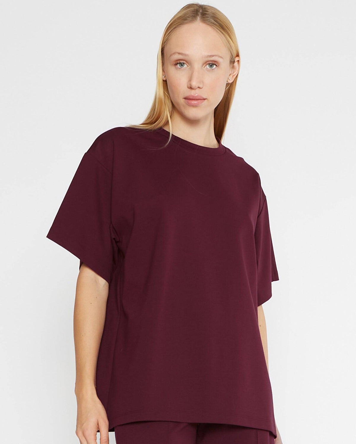 Elderberry Ponte Knit Big Shirt