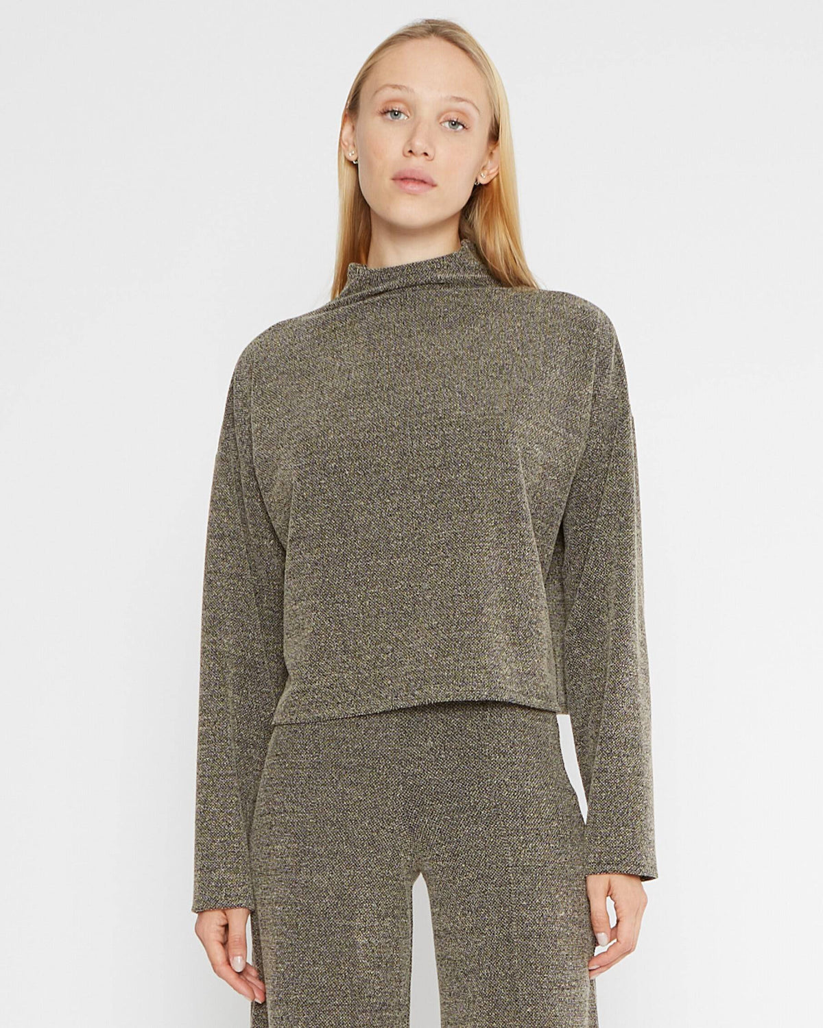 Pebble Boucle Funnel Neck Top